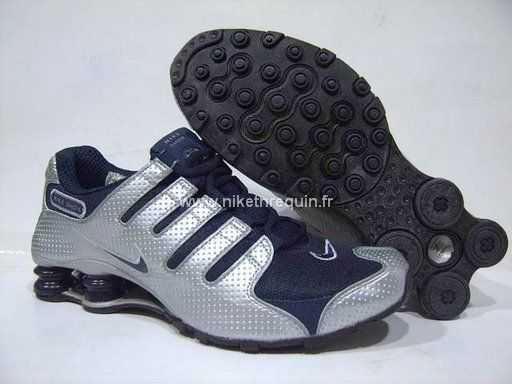 Fonctionnelle Nike Shox Nz Chaussures Baskets Marine Fonce D Argent